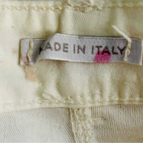 Made in Italy Summer pants CRUSH jeans white flower rose butterflies writing - Picture 17 of 17